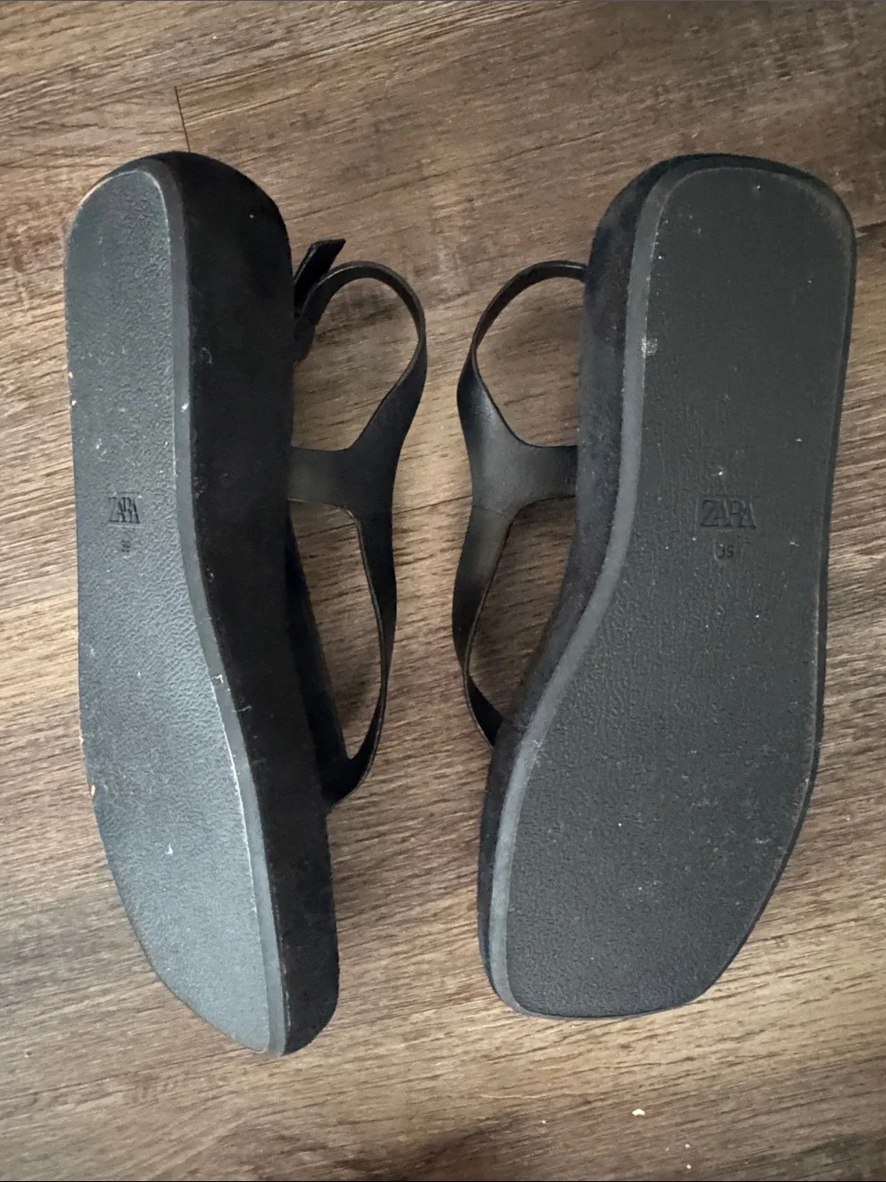 Zara Black Square-Toe Slingback Sandals - Picture 3 of 4